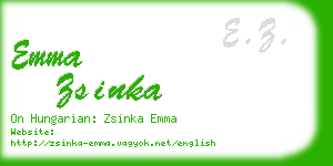 emma zsinka business card